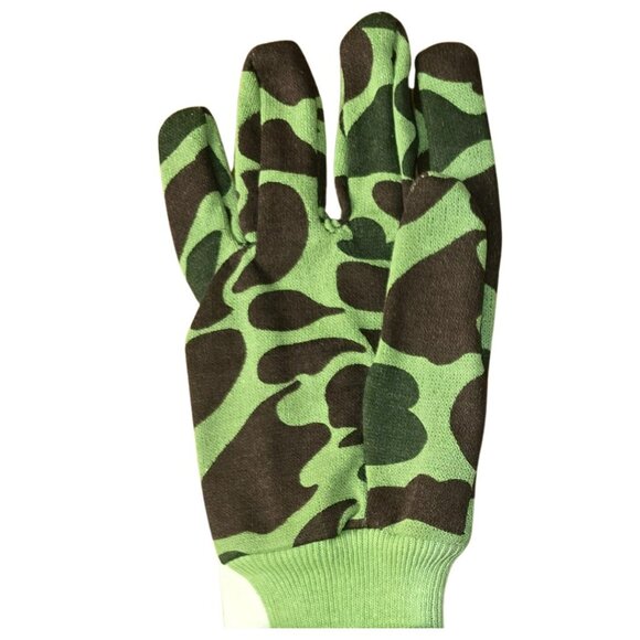 2 Pairs Men’s Work Gloves – Camouflage Jersey Camo & Canvas with PVC Dots NEW - Picture 3 of 7